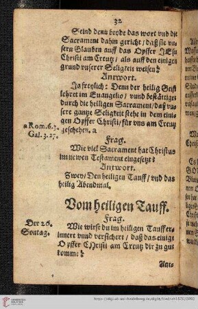 Vom heiligen Tauff