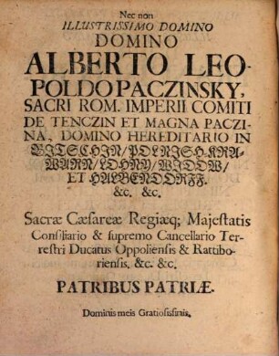 Disp. ... de iure personarum ducatus Oppoliensis et Rattiboriensis
