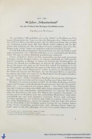 1873-1963. 90 Jahre "Schauinsland". Aus der Frühzeit des Breisgau-Geschichtsvereins.