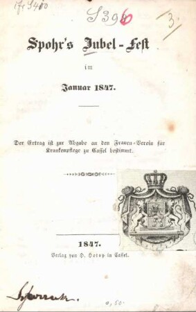 Spohr's Jubel-Fest im Januar 1847