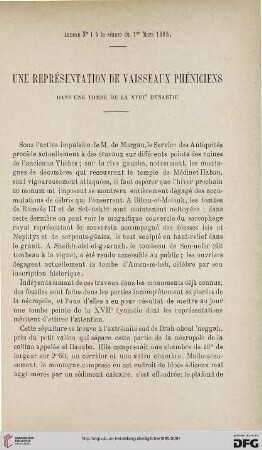 3.Ser. 6.1895: Une représentation de vaisseaux phéniciens dans une tombe de la XVIIIe dynastie