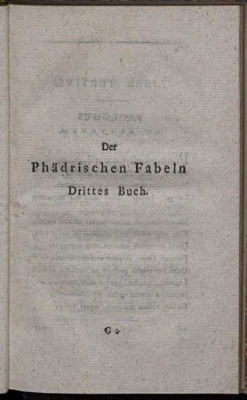 Der Phädrischen Fabeln. Drittes Buch.