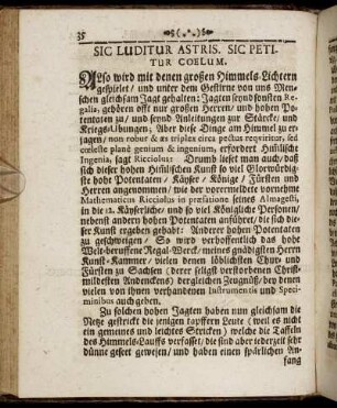 Sic Luditur Astris. Sic Petitur Coelum.
