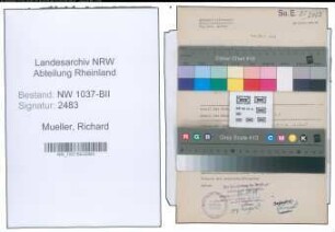 Entnazifizierung Richard Mueller , geb. 30.09.1907 (Zollassistent)