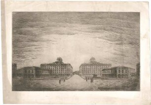 Billing, Hermann; Karlsruhe, (Baden-Württemberg) Ettlinger Tor; Ettlinger Tor, Bebauung Reichspostdirektion - Ettlinger-Tor-Platz (Perspektive)