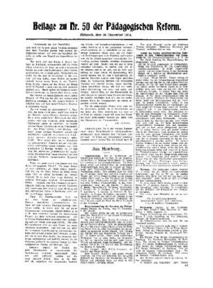 [Wie Spreu vor dem Winde . . .] : (Fortsetzung aus dem Hauptblatt) ; Beilage zu Nr. 50 der Pädagogischen Reform