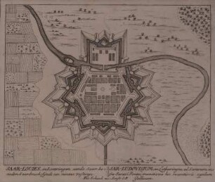 Festungsplan von Saarlouis, 1:12 000, Kupferstich, um 1710