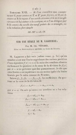 Sur une régle de M. Laguerre.