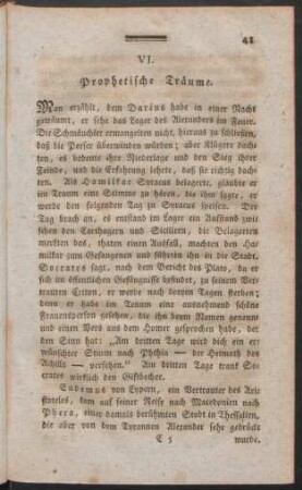VI. Prophetische Träume