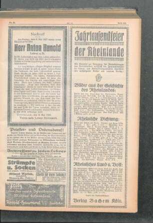 Nachruf : [Anton Hunold]