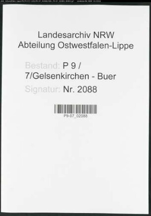 Sterberegister Standesamt Gelsenkirchen-Buer