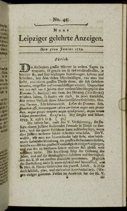 No. 45. Den 5ten Junius 1789.