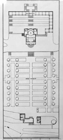 Situationsplan des Eduard-Müller-Krematoriums in Hagen mit projektierter Friedhofs- und Kolumbarienanlage