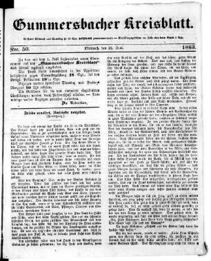 Gummersbacher Kreisblatt. 1851-1869