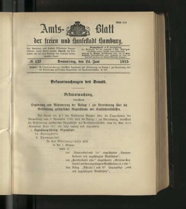 No. 123, 24. Juni 1915