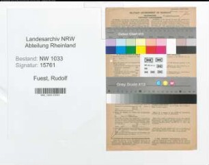 Entnazifizierung Rudolf Fuest , geb. 23.07.1915 (Verw.Angest.)