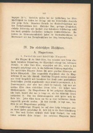 IV. Die elektrischen Maschinen