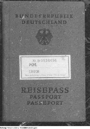 Reise nach Italien, Reisepass der BRD von Erich Pohl, Landschaften, Turm von Pisa, u.a., Mai 1957