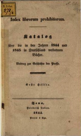 Index librorum prohibitorum, 1