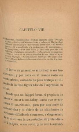 Capítulo VIII. Costumbres. - Casamientos. - ...
