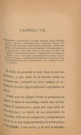 Capítulo VIII. Costumbres. - Casamientos. - ...