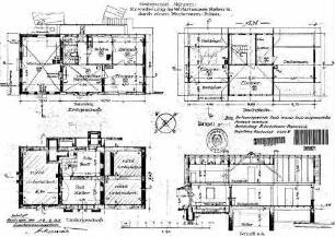 Nehren: Empfangsgebäude Haus Po 14 Grundrisse UG,EG,DG,Längsschnitt(mit FU)