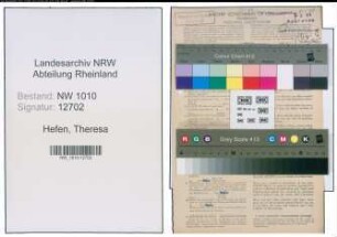 Entnazifizierung Theresa Hefen , geb. 28.07.1922 (Postangestellte)