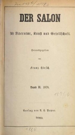 Der Salon für Literatur, Kunst und Gesellschaft. 1878,2