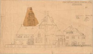 Fischer, Theodor; München - Schwabing; Prot. Kirche Schwabing (Erlöserkirche) - Perspektive