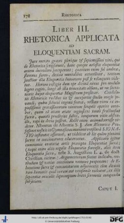 Liber III. Rhetorica Applicata Ad Eloquentiam Sacram.