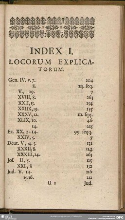 Index I. Locorum Explicatorum