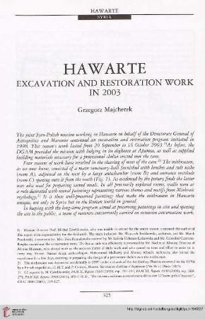 15: Hawarte : excavation and restoration work in 2003