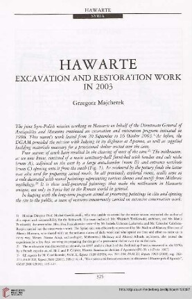 15: Hawarte : excavation and restoration work in 2003