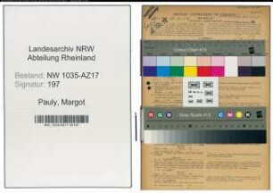 Entnazifizierung Margot Pauly , geb. 03.06.1918 (Kaufmaennische Angestellte)