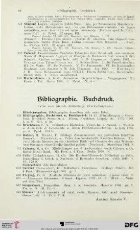 Bibliographie. Buchdruck (Nr. 654-697)