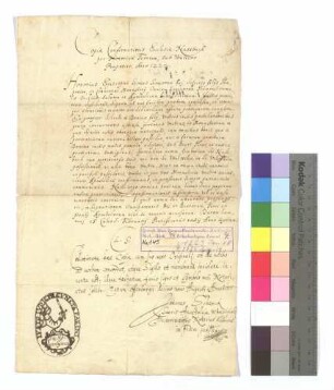 Der päpstliche und kaiserliche Notar Johannes Schenck vidimiert die Urkunde Papst Honorius III. von 1223 Januar 18.