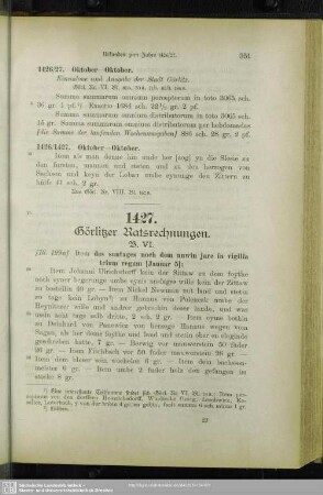 Urkunden zum Jahre 1427