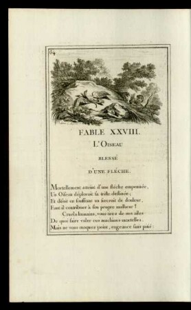 Fable XXVIII. L'Oiseau Blessé D'Une Fléche.