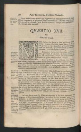 Quaestio XVII. De Subiecto Fidei.
