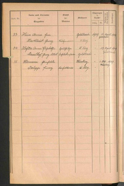 Standesamtsbuch der Stadt Aschaffenburg: Register Eheschließungen 1927 - 1929
