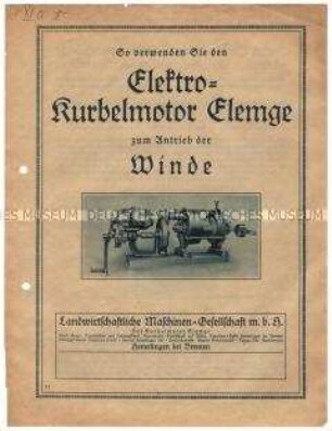So verwenden Sie den Elektro-Kurbelmotor Elemge zum Antrieb der Winde