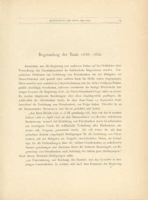 Begründung der Bank 1848-1850