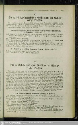 M. Die griechisch-katholischen Geistlichen im Königreiche Sachsen