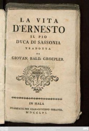 La Vita D'Ernesto Il Pio Duca Di Sassonia
