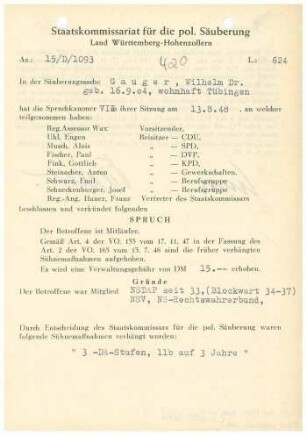 Gauger, Wilhelm, Dr.