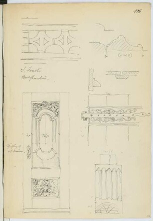 St. Jacobi, Stralsund: Details (aus: Skizzen- und Fotoalbum 17)