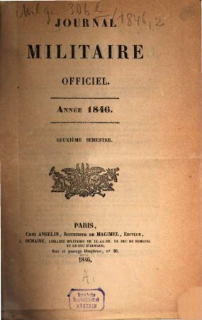 Journal militaire officiel. 1846,2
