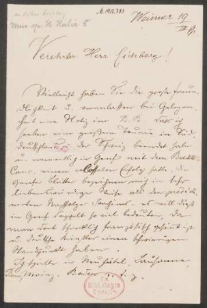 Brief an Oskar Eichberg : 19.03.1890