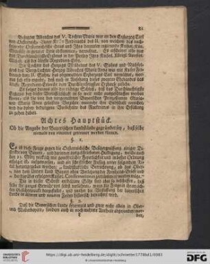 Achtes Hauptstueck