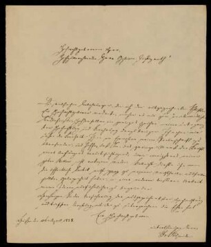 Brief von Ludwig Schmidt an Gustav Hugo, Gießen, 10.4.1838